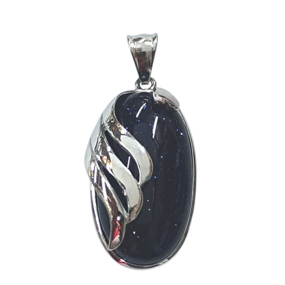 Colgante Acero Con Piedra Aventurina Azul 40 mm 29305-08