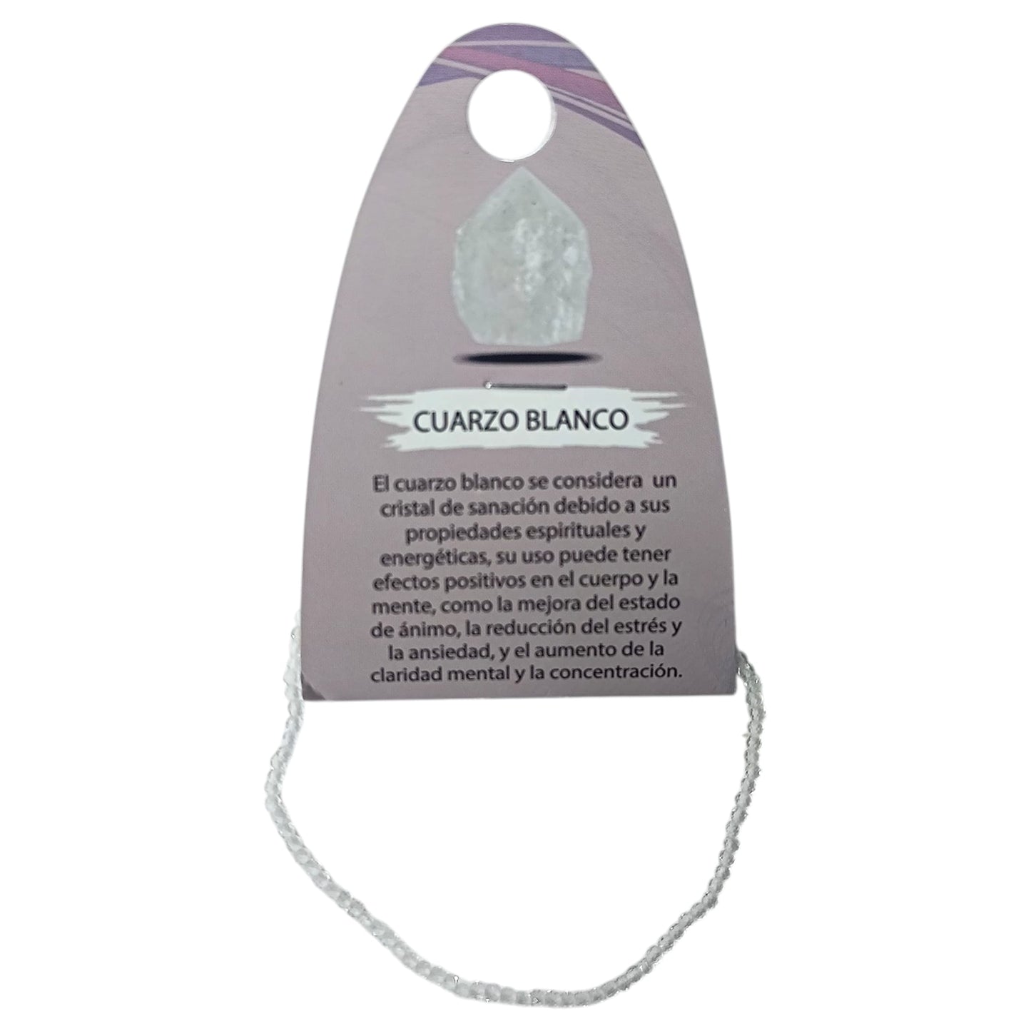 Pulsera Facetada Piedra Natural Cuarzo Blanco 2 mm