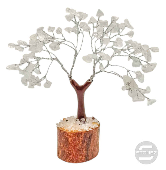 10102 Àrbol Bonsai de 100 piedras chip Cuarzo Blanco 15 Cms Aprox