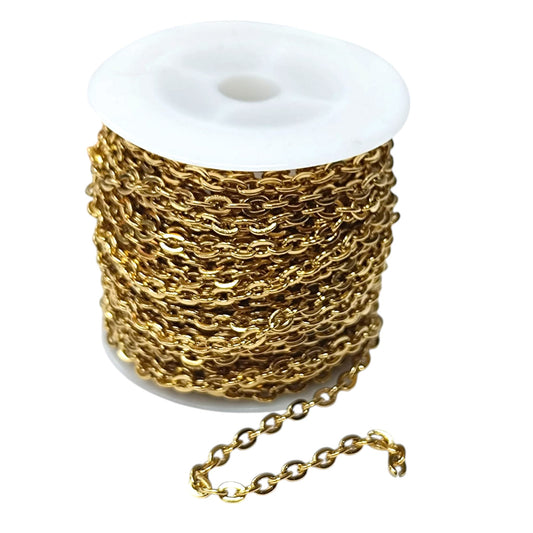 Rollo Cadena Acero Dorado 10 mm 10 metros Ref 61205