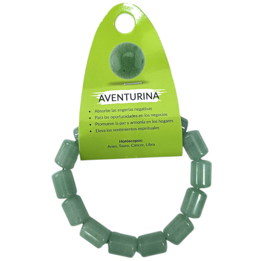 Pulsera Piedra Natural Aventurina 10 x 13 mm