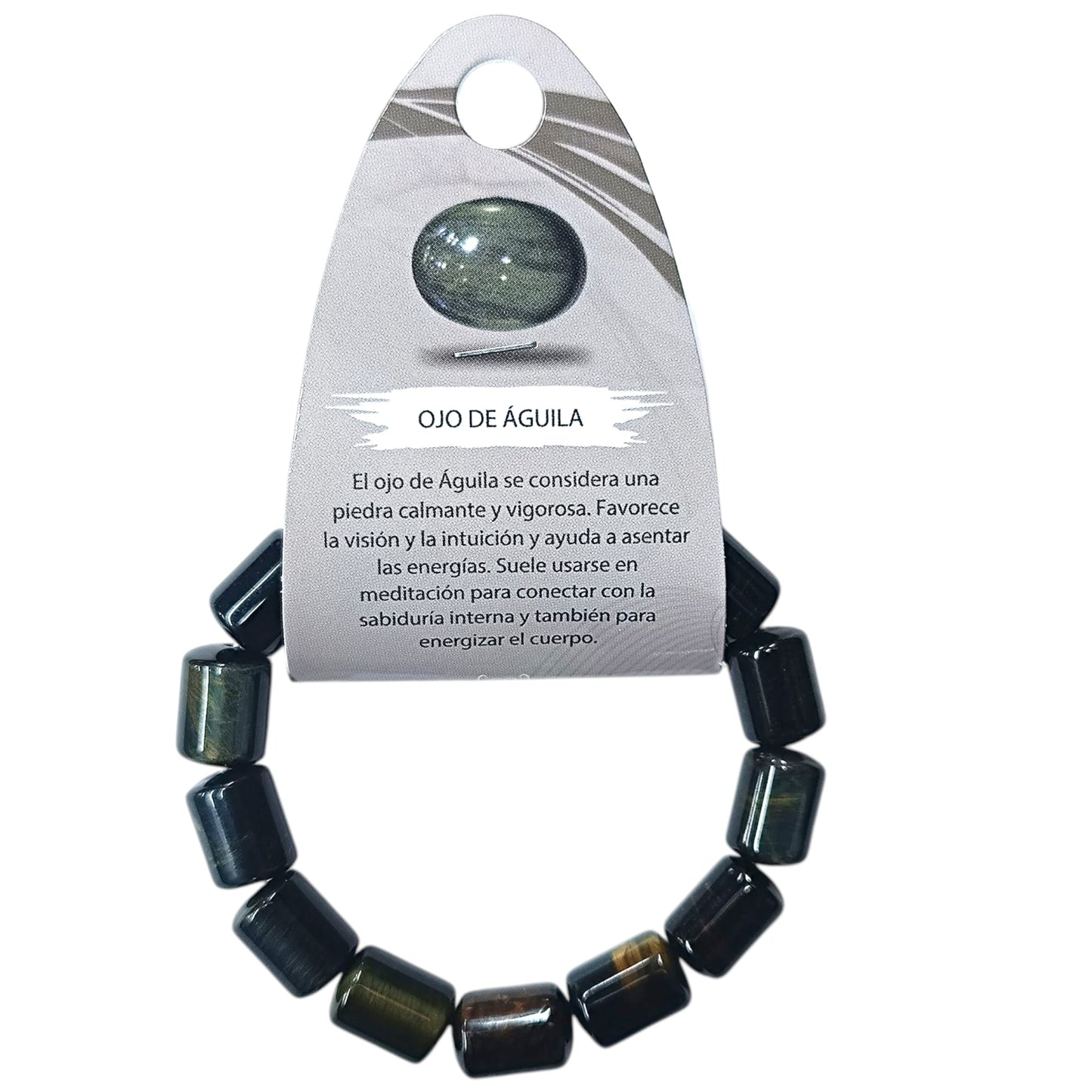 Pulsera Piedra Natural Ojo De Aguila 10 x 13 mm