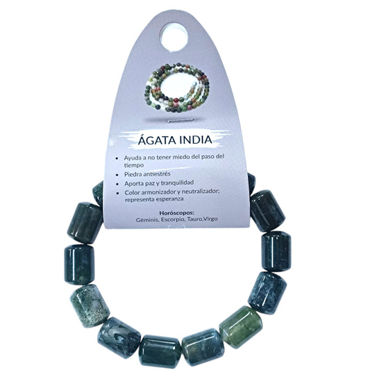 Pulsera Piedra Natural Agata Indis 10 x 13 mm