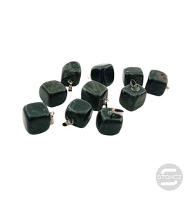 1111 Paquete 10 Uds Colgantes Rodados Piedra Obsidiana 2 Cms Aprox Con Metal