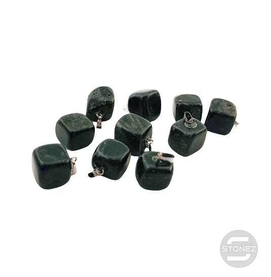 1111 Paquete 10 Uds Colgantes Rodados Piedra Obsidiana 2 Cms Aprox Con Metal