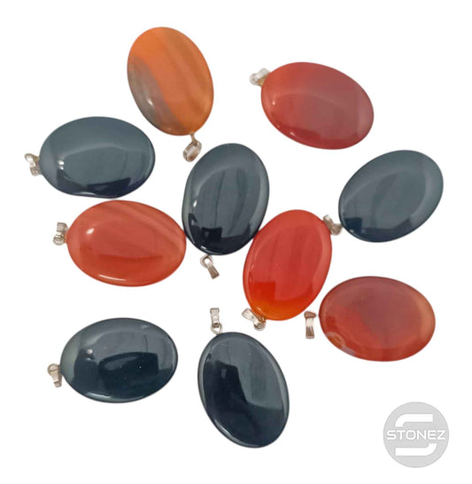 1111 Paquete 10 Uds Colgantes Piedra Carneola Mix 3 Cms Aprox Con Metal