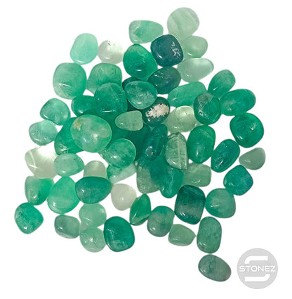 1114002 Paquete 500 Gramos En Canto Rodado Fluorita Verde Tamaños Variados 2 a 3 Cms Aprox