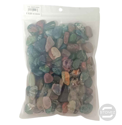 1114002 Paquete 500 Gramos En Canto Rodado Agata India Tamaños Variados 2 a 3 Cms Aprox