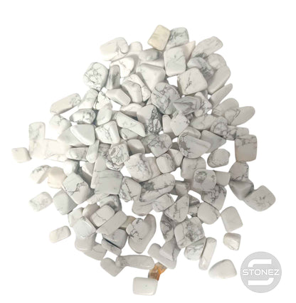 1114002 Paquete 500 Gramos En Canto Rodado Howlite Tamaños Variados 2 a 3 Cms Aprox