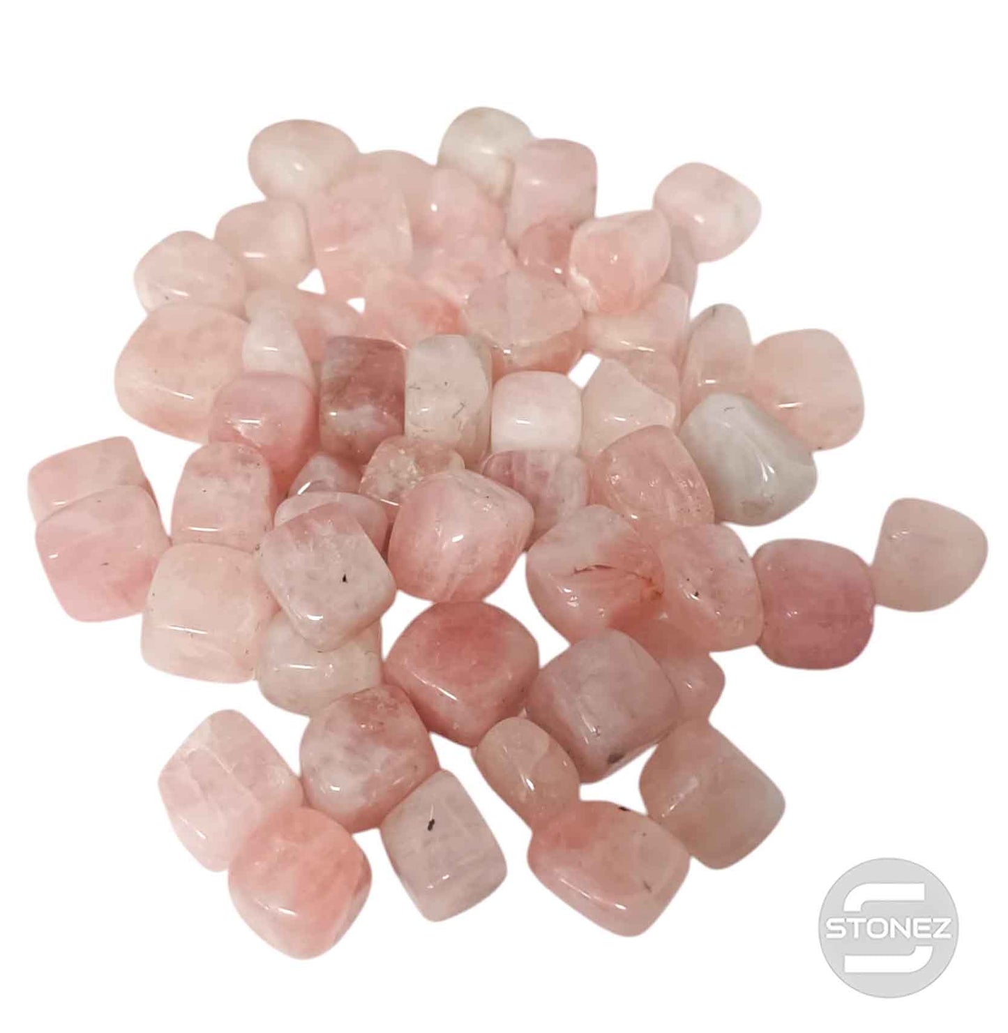 1114002 Paquete 500 Gramos En Canto Rodado Cuarzo Rosa Tamaños Variados 2 a 3 Cms Aprox