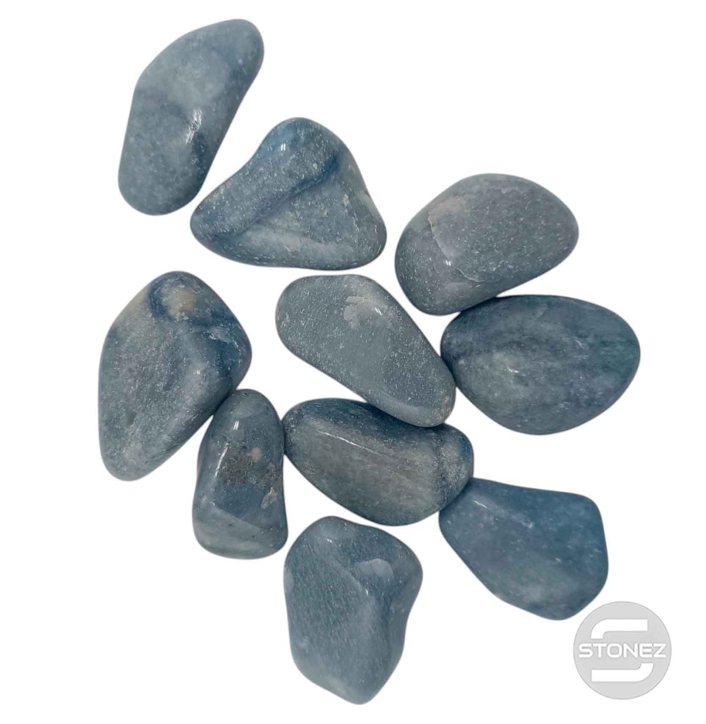 1114 Paquete 500 Gramos Rodados Cuarzo Azul Tamaño 5 a 7 Cms Aprox