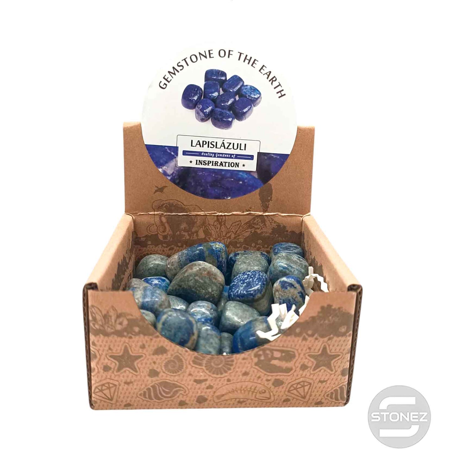 600104070 Caja Canto Rodado Lapis Lazuli 500 gramos Tamaños Surtido Desde 2 Hasta 3 cms Aprox) El total de las piezas puede Variar