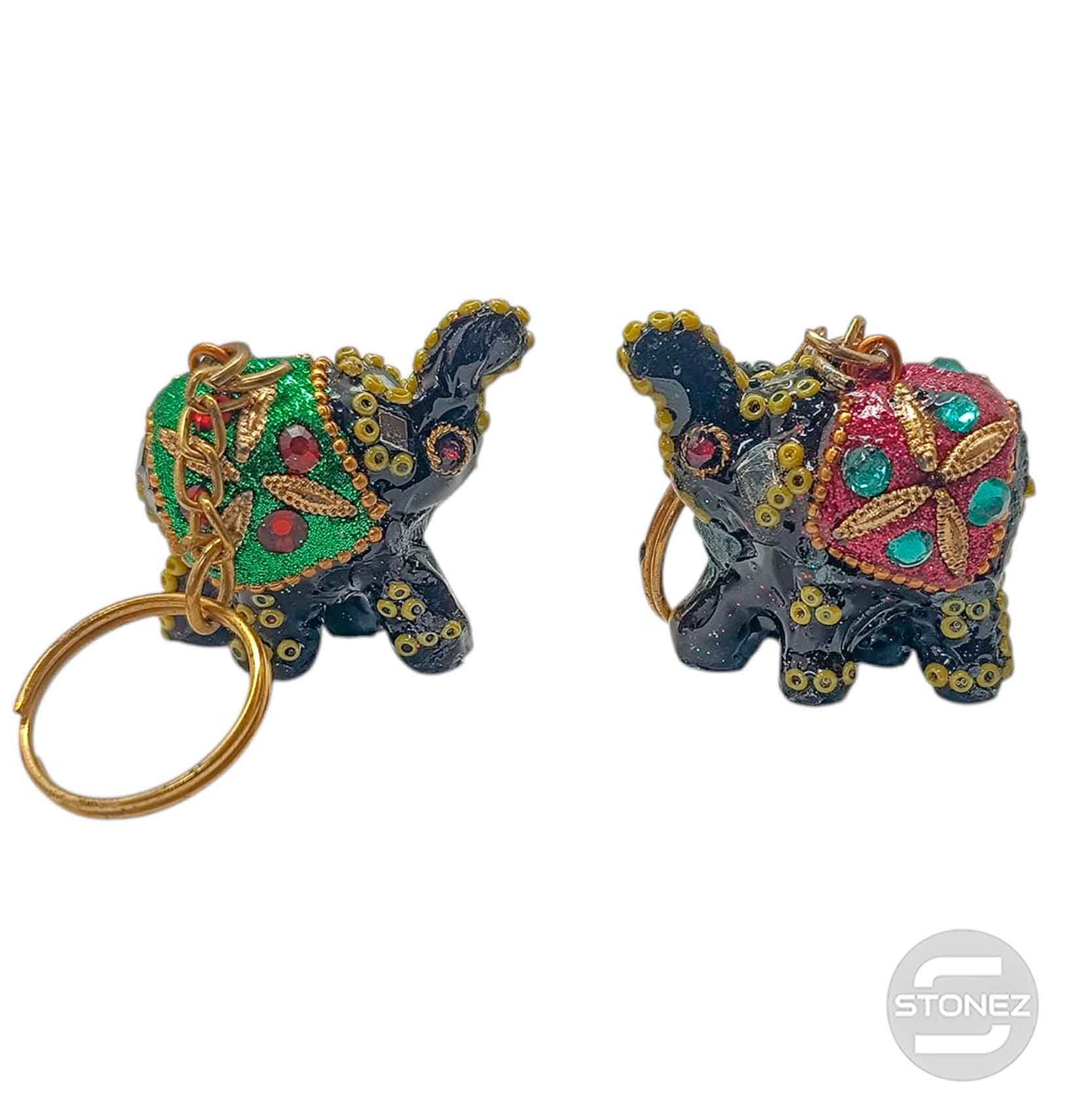 1115 Paquete 10 Llavero De Madera Tallada En Forma De Elefante