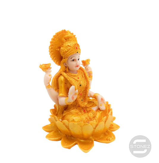 111601037 Figura Laxmi En Resina 15 Cms Aprox Color Dorado