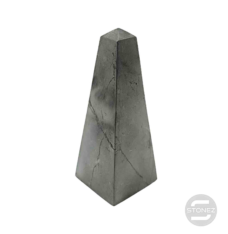 Cargue la imagen en el visor de la galería, 111901095 Obelisco En Piedra Natural Shungita 7 X 3 Cms Aprox.
