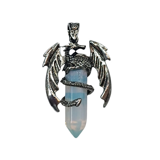 Colgante Dragón En Metal Con Piedra Opalina 6 Cms Aprox 600102234-08
