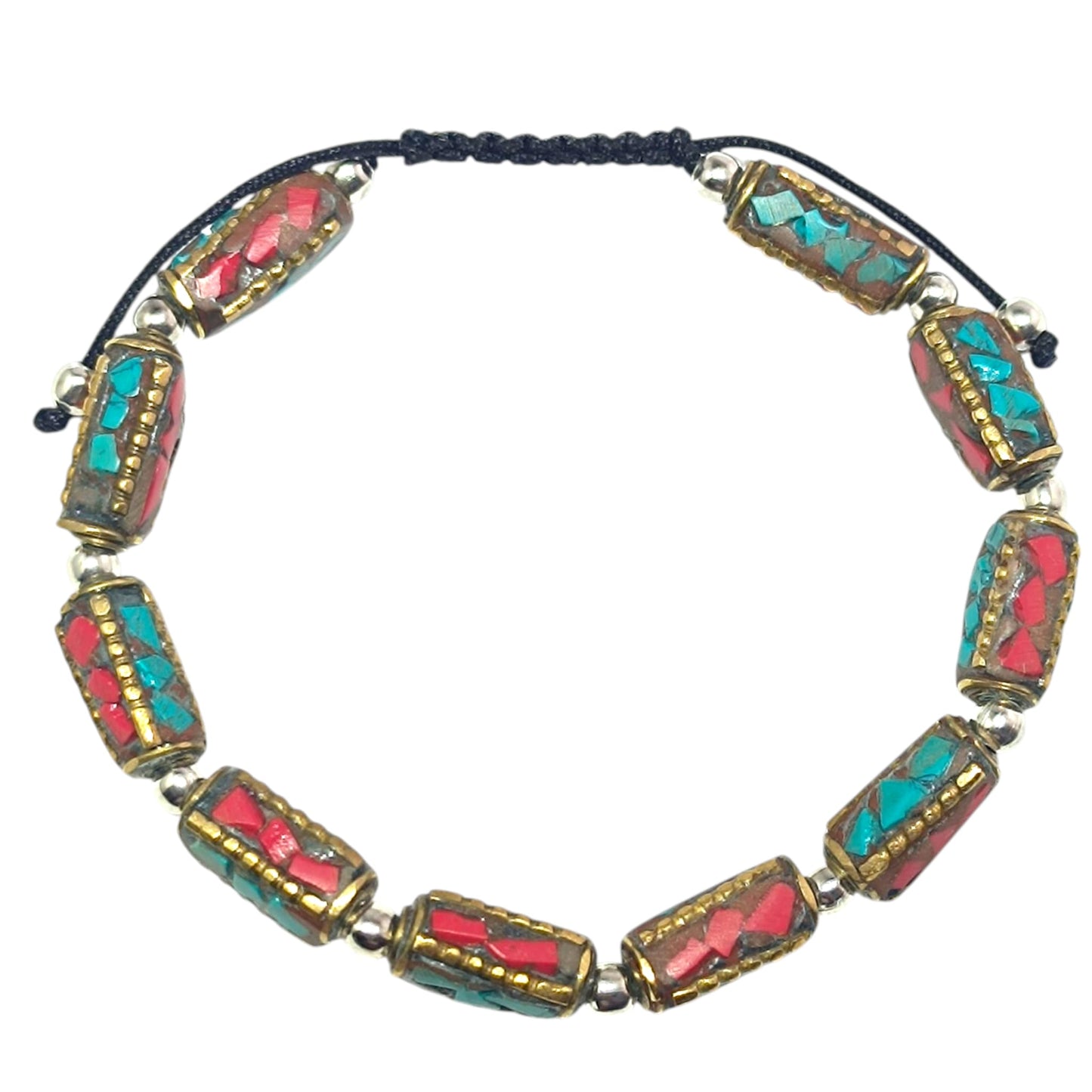 Pulsera Tibetana entrepieza 7x11 mm Aprox (EL DIJE PUEDE LIGERAMENTE SER DIFERENTE) Ref:600404345-04