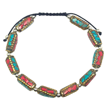 Pulsera Tibetana entrepieza 7x11 mm Aprox (EL DIJE PUEDE LIGERAMENTE SER DIFERENTE) Ref:600404345-04