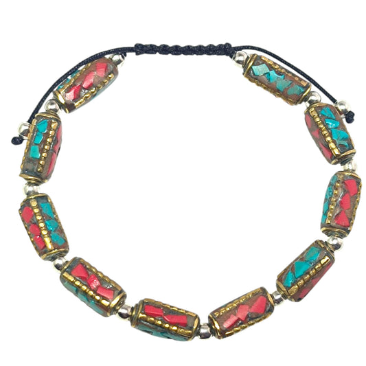 Pulsera Tibetana entrepieza 7x11 mm Aprox (EL DIJE PUEDE LIGERAMENTE SER DIFERENTE) Ref:600404345-04