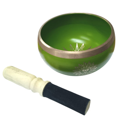 Cuenco Tibetano 4 Metales 14 Cms Aprox Color Verde Grabado Sol Y Luna 600303017