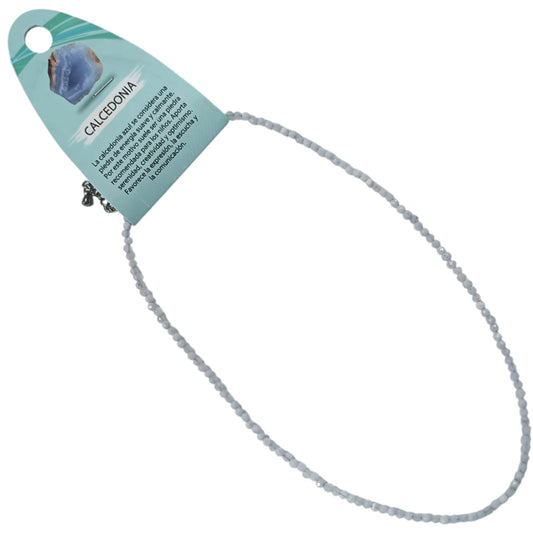 600603673 Collar Calcedonia 3 mm Facetada 40+5 Cms Cierre Acero