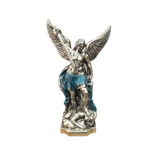 Figura Arcangel San Miguel 22 Cms Aprox Color Azul 600104491