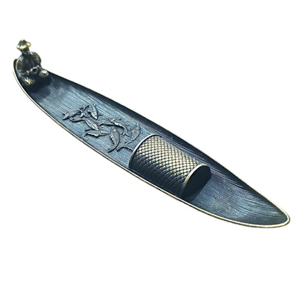 Quemador Incienso Canoa En Metal 22 Cms Aprox REF: 600104590