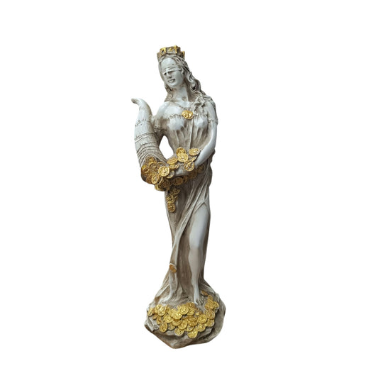 Figura Diosa Fortuna Resina Tamaño 26 Cms Aprox 600104138 Blanco