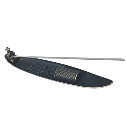 Quemador Incienso Canoa En Metal 22 Cms Aprox REF: 600104590
