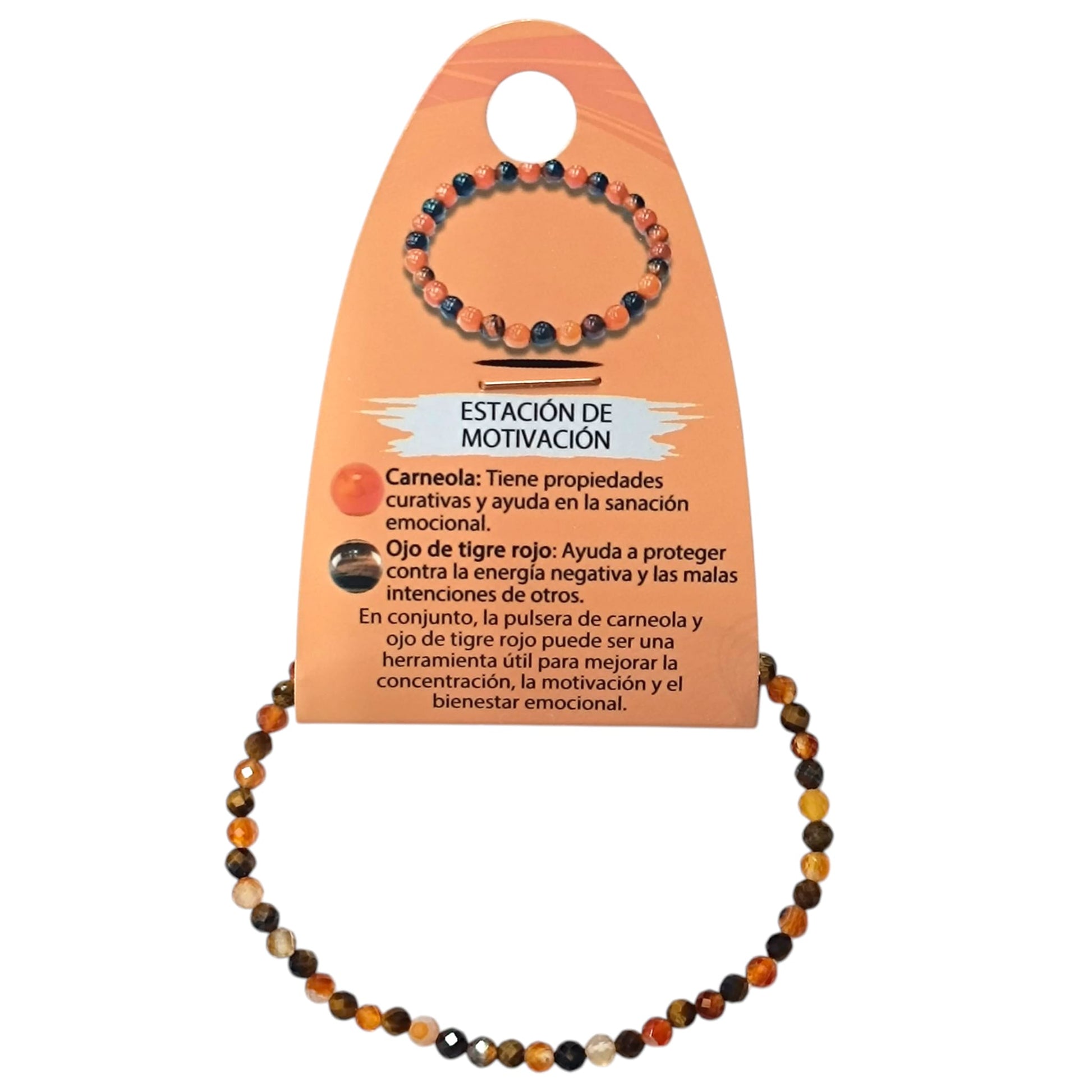 Pulsera Combinada Estacion De Motivacion Carneola Ojo De Tigre 3 mm Facetada REF: 70201