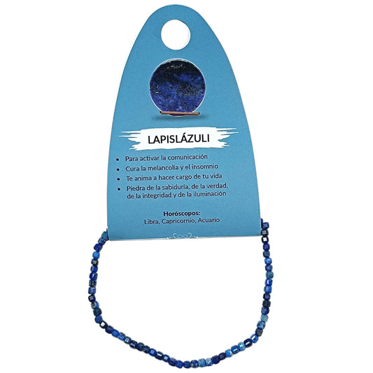 Pulsera Facetada Lapis Lazuli Cubo 2X2 mm Ref:600604038