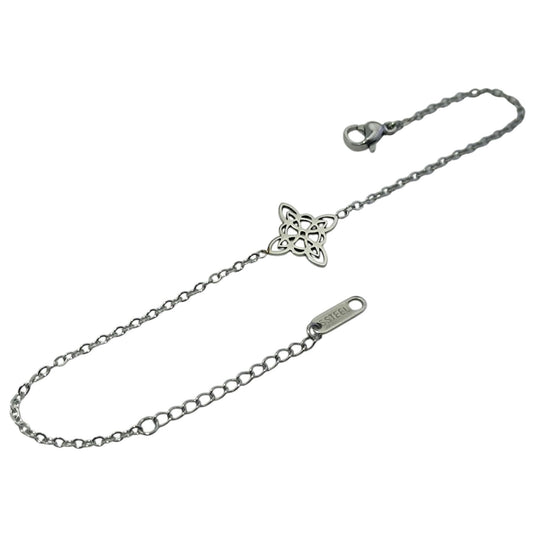 Pulsera Acero Con Dije Nudo De Bruja Largo 18cms Aprox Ref: 600104447-05