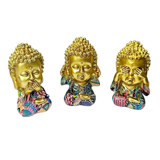 Juego Figura En Resina Ganesha Ver Oir Callar 9 Cms Aprox REF 600104557