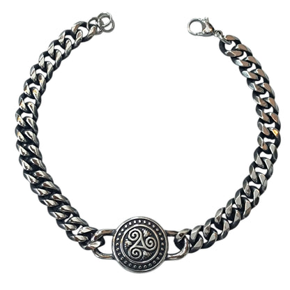 Pulsera Acero Y Simbolo Trisquel Cierre Mosqueton 21 cms Largo 400104243-02