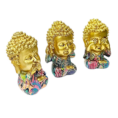 Juego Figura En Resina Ganesha Ver Oir Callar 9 Cms Aprox REF 600104557