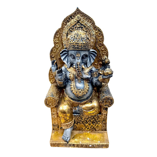 Figura Ganesha En Resina 24 Cms Aprox Color Dorado/Gris Ref: 600104485