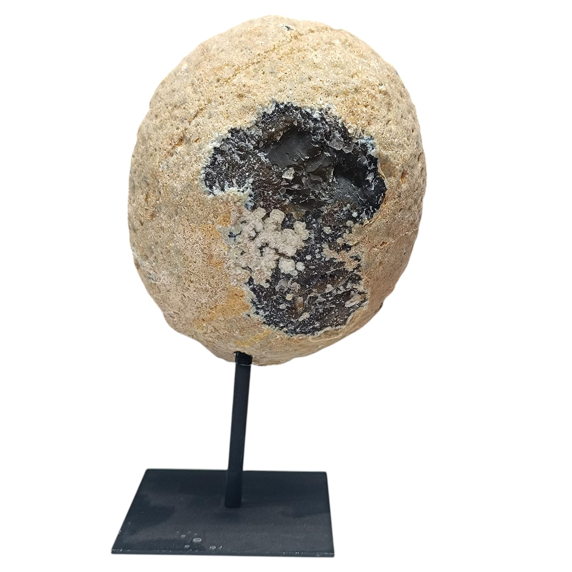 1114 Piedra Natural Agata Con Base De Metal Peso 1135 Gr Altura 19 Cms Aprox (PIEZA UNICA) PIEZA NA6