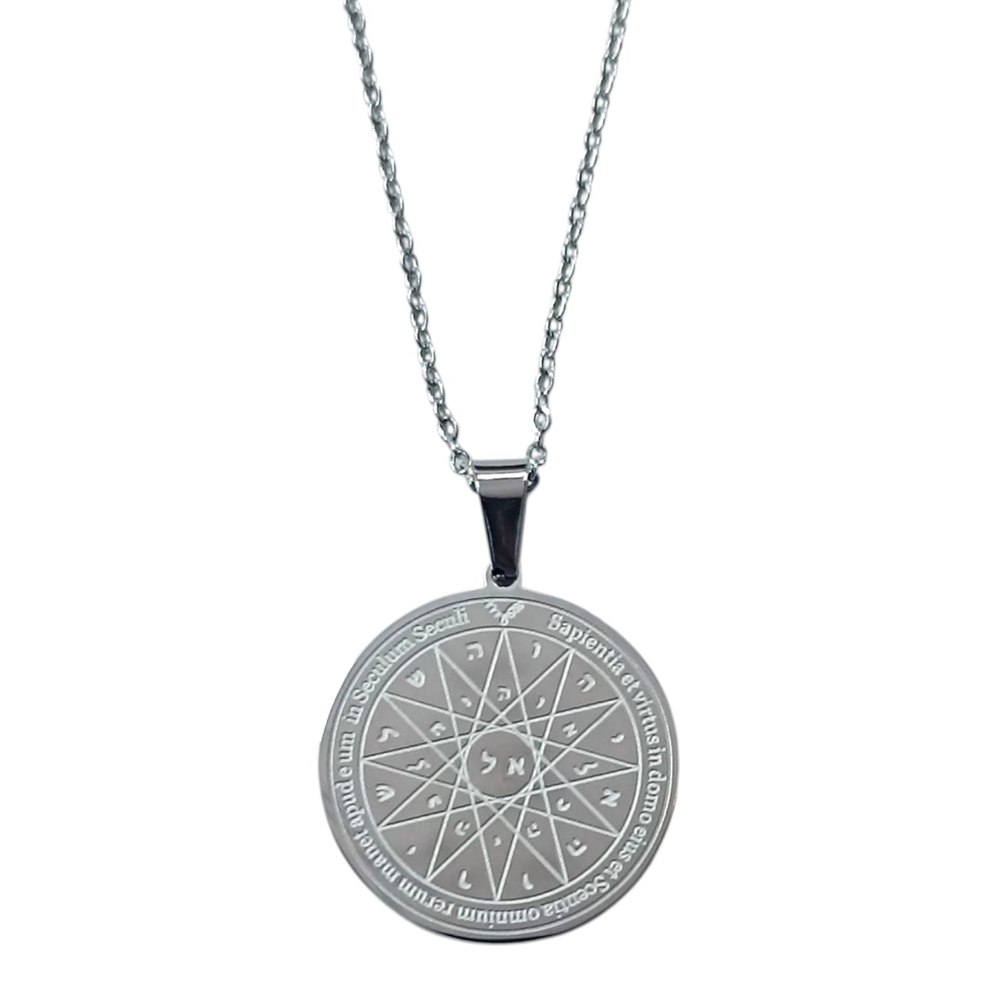 Collar Acero Sello Salomon 25 mm Cadena 42+5 Cms (SABIDURIA) 600104018