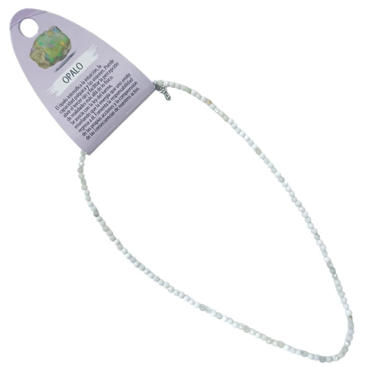 600603684 Collar Opalo Verde 3 mm Facetada 40+5 Cms Cierre Acero