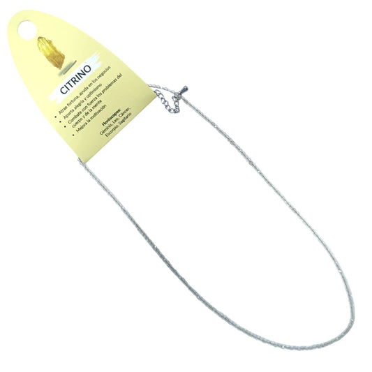 600604074 Collar Citrino 2 mm Facetada 40+5 Cms Cierre Acero