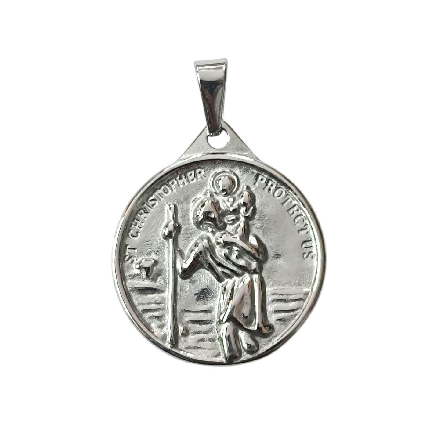 600103449-07 Colgante Acero Medalla San Cristobal 30 mm