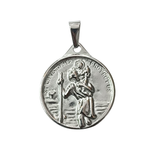 600103449-07 Colgante Acero Medalla San Cristobal 30 mm
