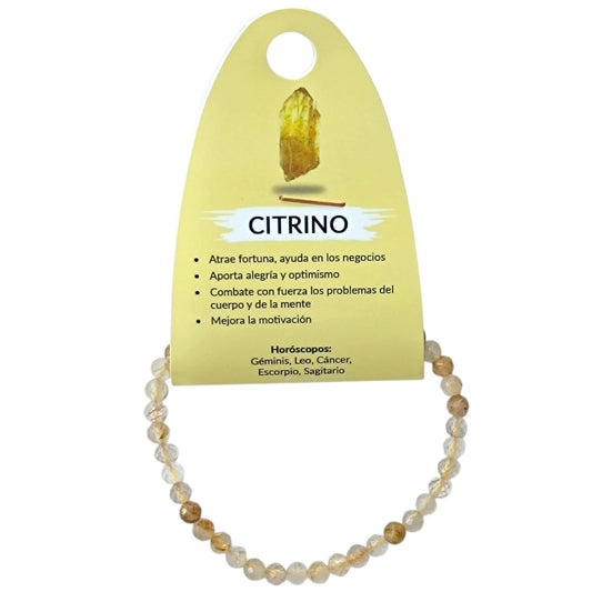 Pulsera Facetada Piedra Natural Citrino 4 mm Ref: 600604255