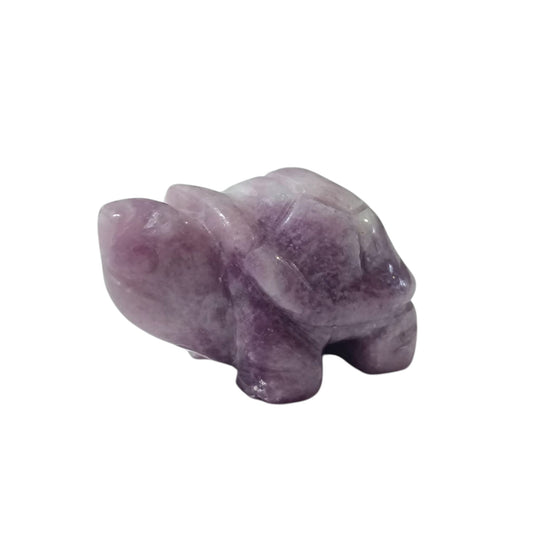 Tortuga Tallado Piedra Lepidolita 4 Cms Aprox  (La Pieza Puede Ser Diferente A La Foto) Aprox Ref: 1114