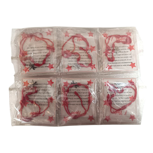 600104116-04 Paquete 12 Pulseras 7 Nudos Con Dije Libelula En Acero