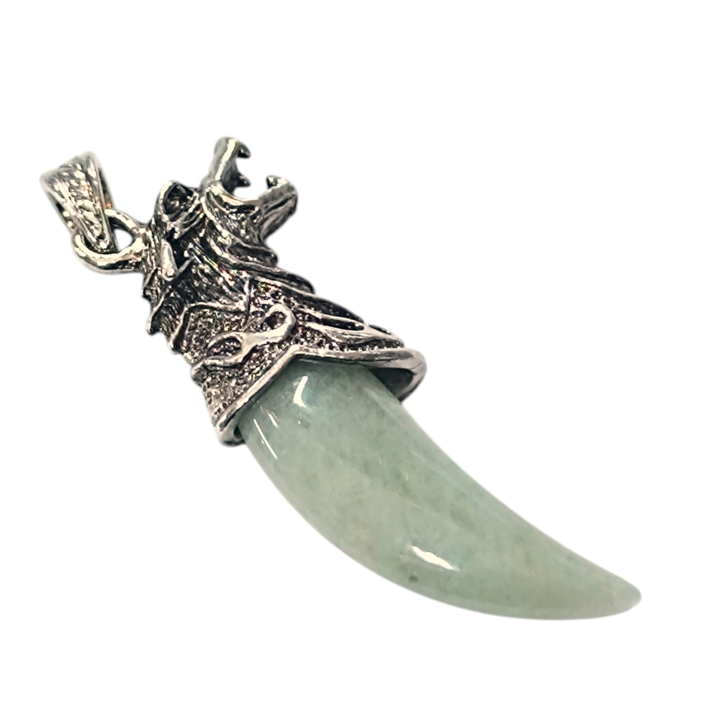 Colgante Colmillo Lobo En Metal Con Piedra Natural Aventurina 7 Cms Aprox 600102235-12