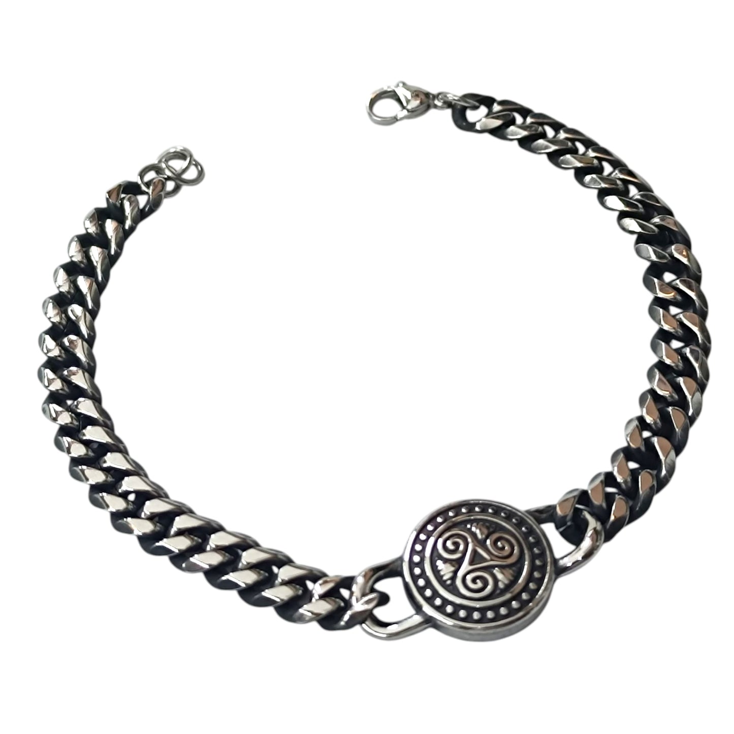Pulsera Acero Y Simbolo Trisquel Cierre Mosqueton 21 cms Largo 400104243-02