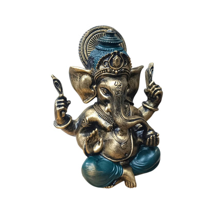 Figura Ganesha En Resina 24 Cms Aprox Color Cobre/Verde Ref: 600104480
