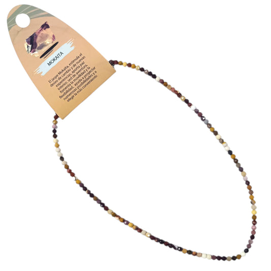 600603694 Collar Mokaita 3 mm Facetada 40+5 Cms Cierre Acero