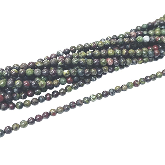 Tira Cuentas Piedra Sangre Dragon 4 mm REF: 43553